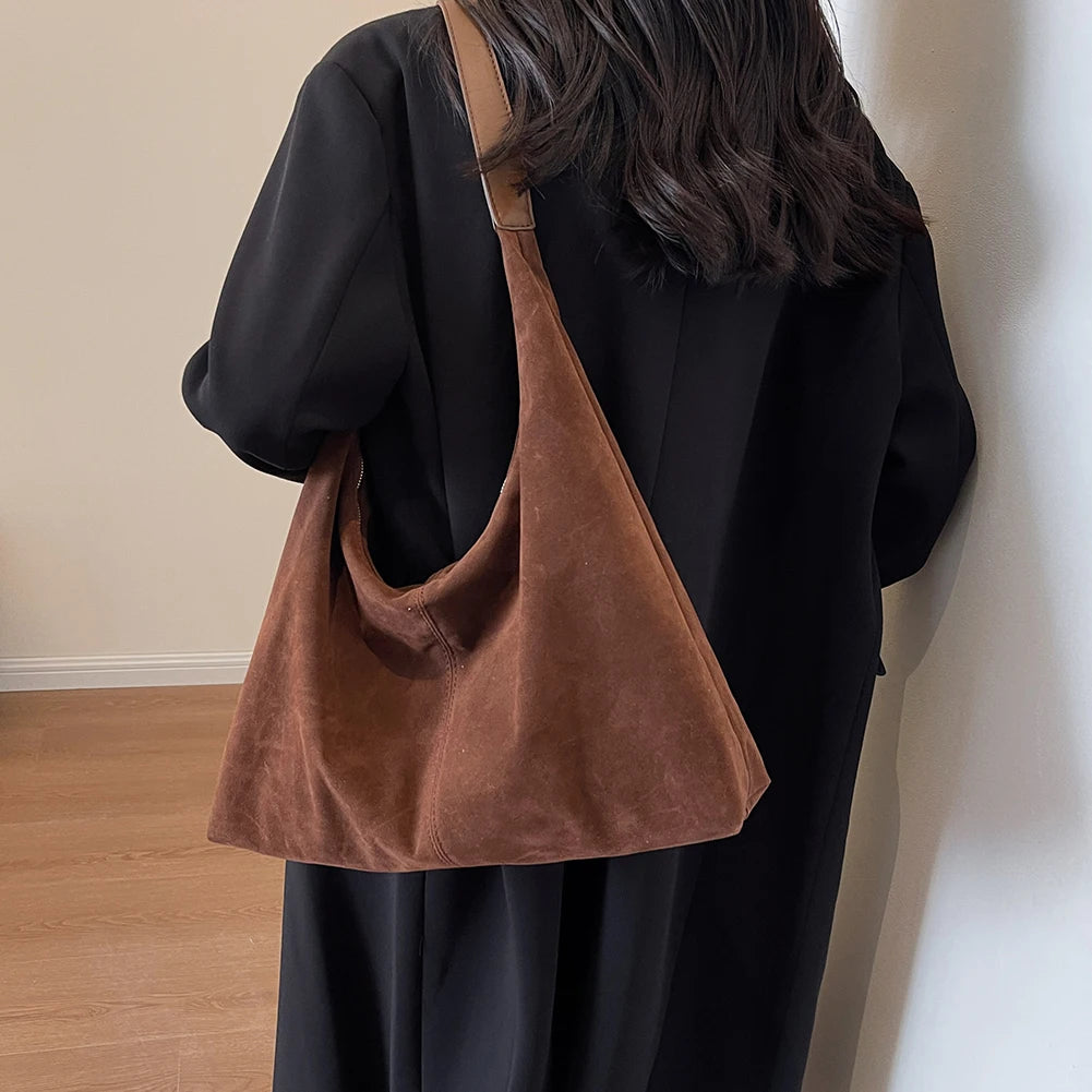 Over Shoulder Leather & Suede Tote Bag